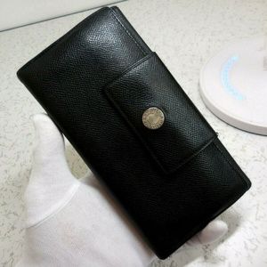 Bvlgari Black Leather Long Wallet